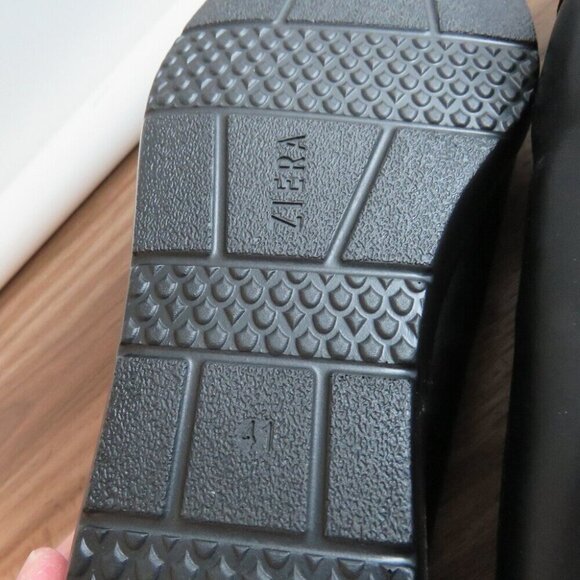 ZIERA WORK BASICS Black Leather Slip on Comfort Shoes Minimalist Office Sz 10.5 - Picture 14 of 15